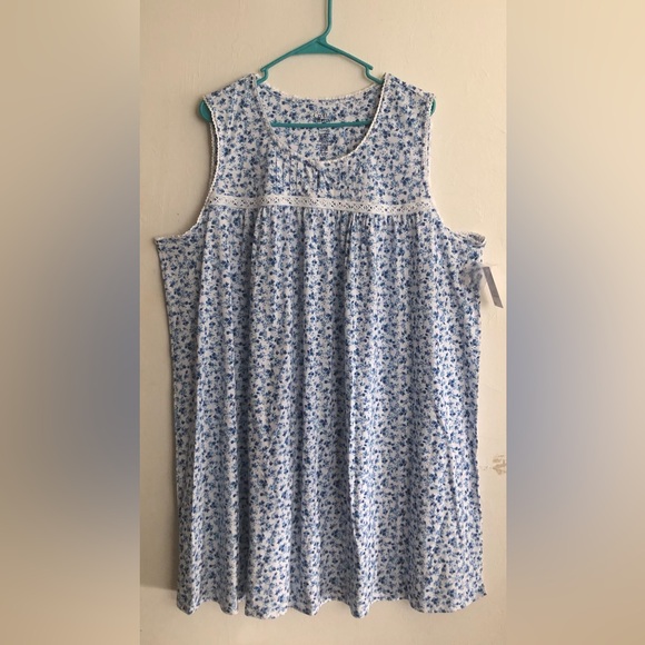 CROFT & BARROW Womens Nightgown Plus Size 3X Floral Sleeveless Pintuck Front New - Picture 2 of 10